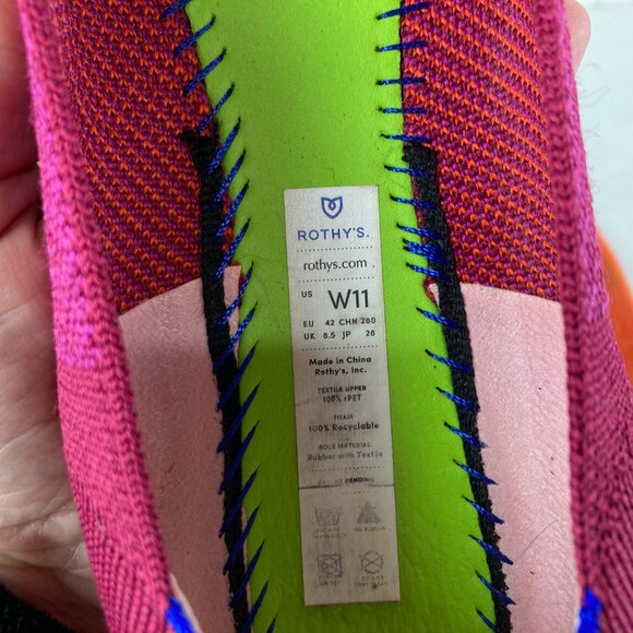 Rothy’s Womens Sz 11 The Flat In Pomegranate Pop Pink and Purple Designer Shoes - Picture 9 of 13